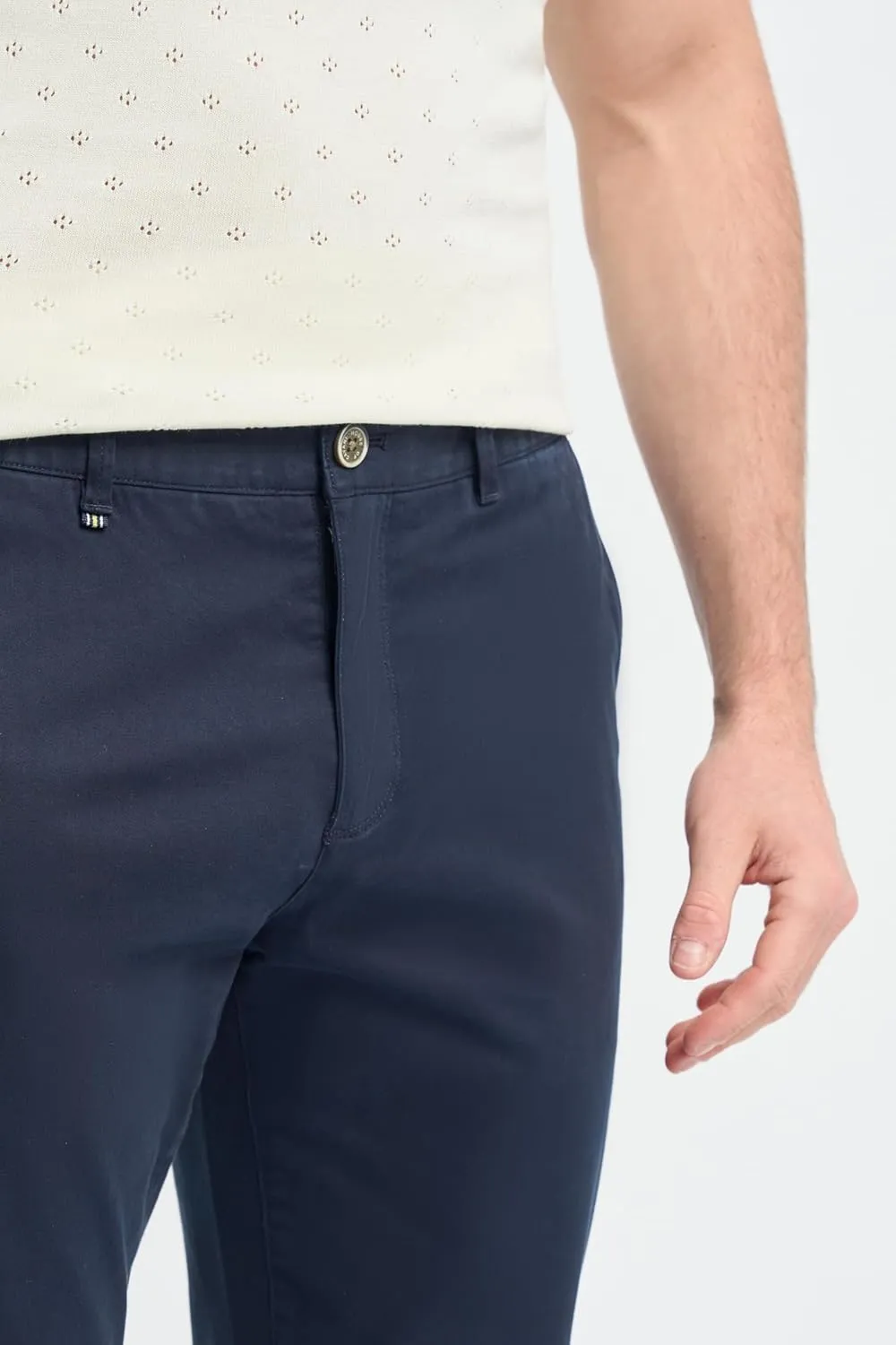 Men's Slim-Fit Cotton Chino Pants- Flat-Front Smart Casual Office Pants