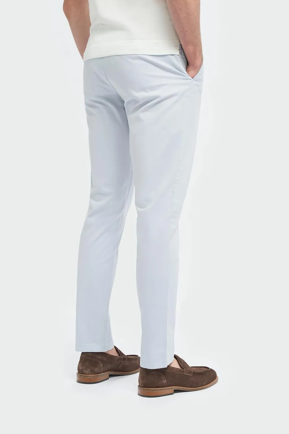 Men's Slim-Fit Cotton Chino Pants- Flat-Front Smart Casual Office Pants