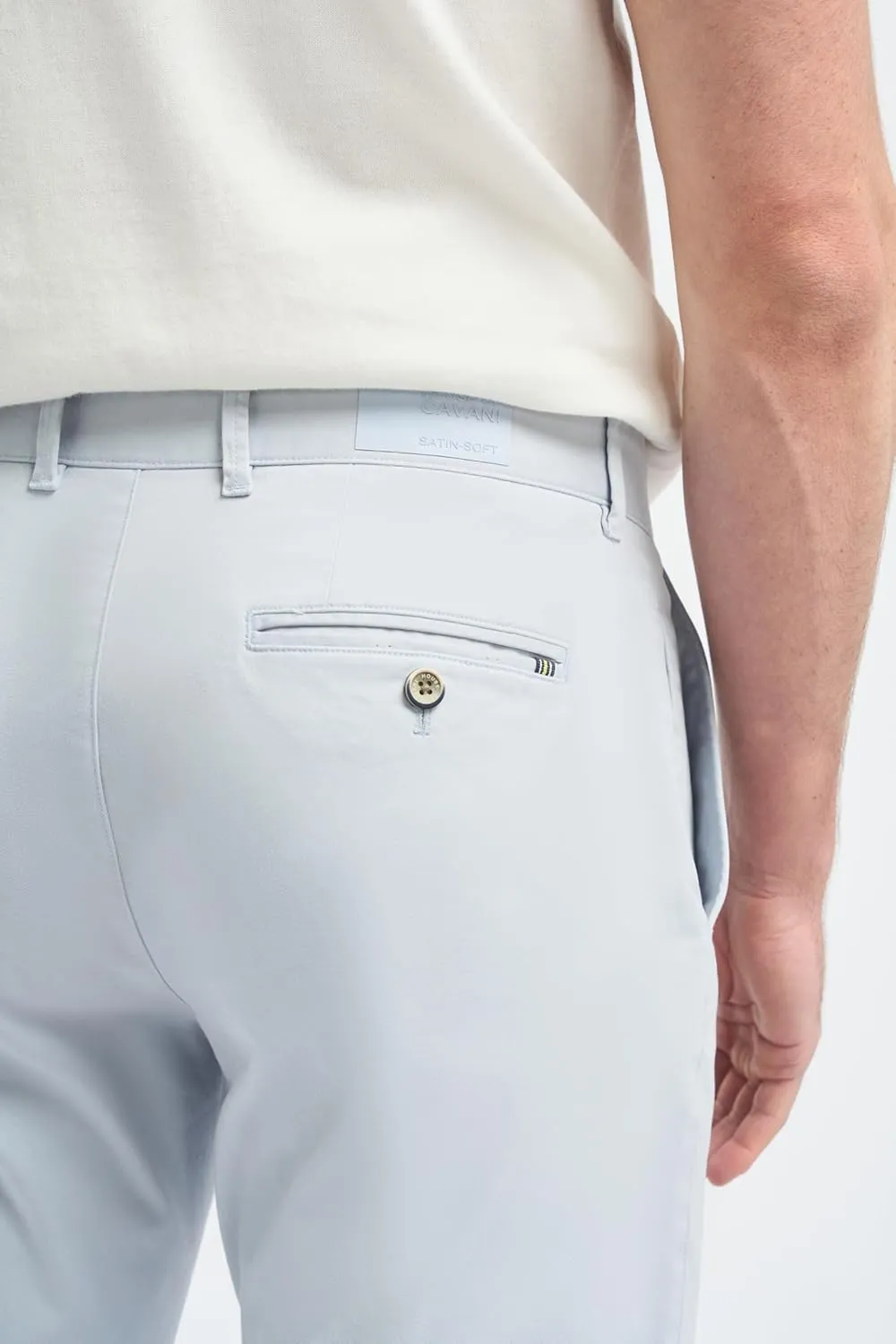 Men's Slim-Fit Cotton Chino Pants- Flat-Front Smart Casual Office Pants