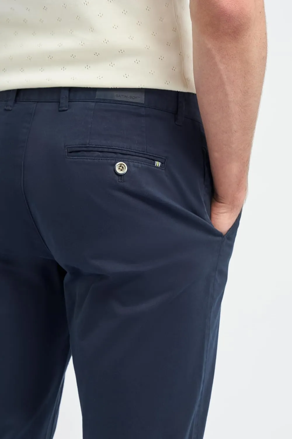 Men's Slim-Fit Cotton Chino Pants- Flat-Front Smart Casual Office Pants