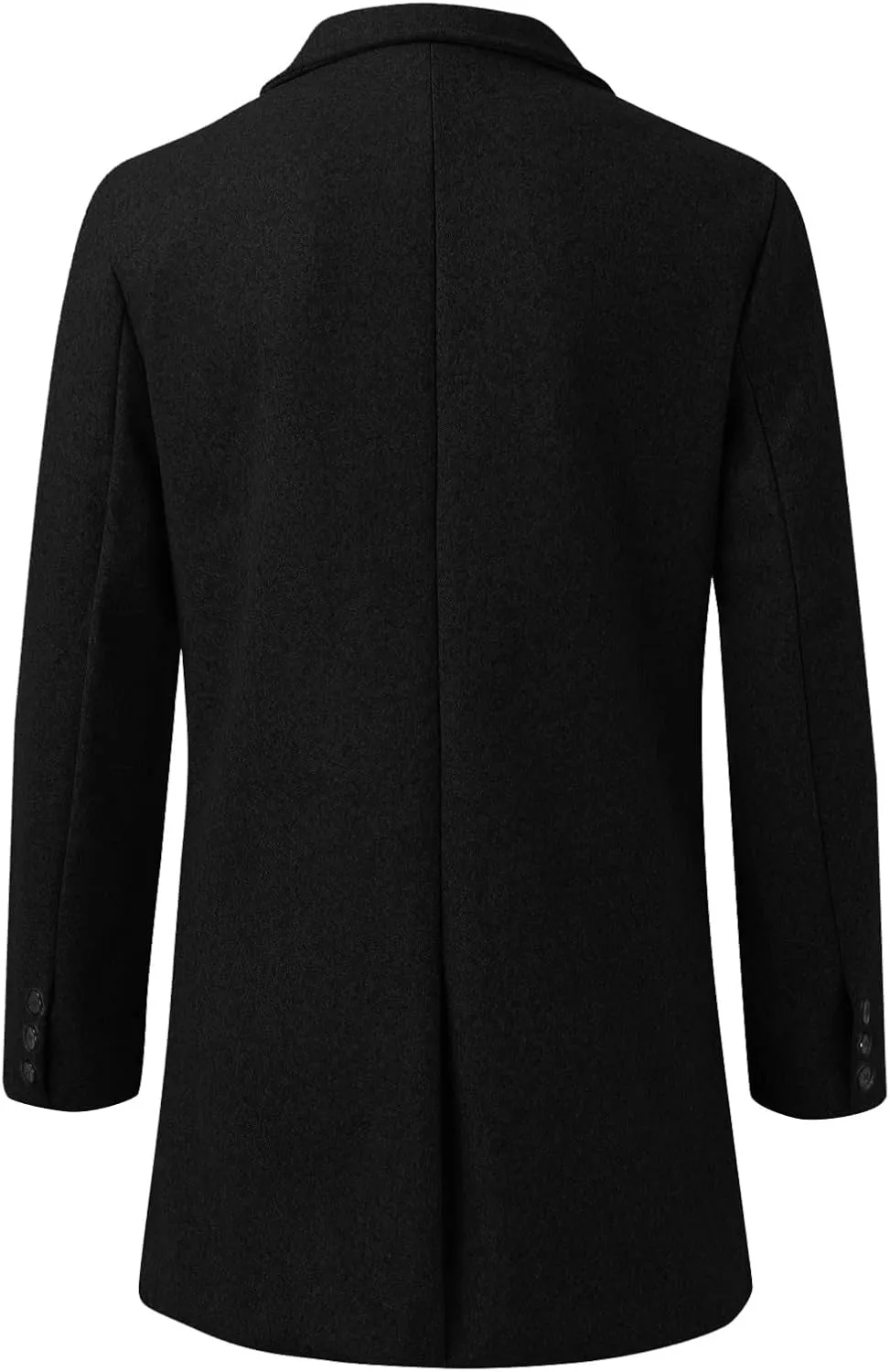 Mens Slim Fit Single Breasted Trench Coats Notched Collar Mid Long Jackets Casual Windproof Pea Coats Windbreaker
