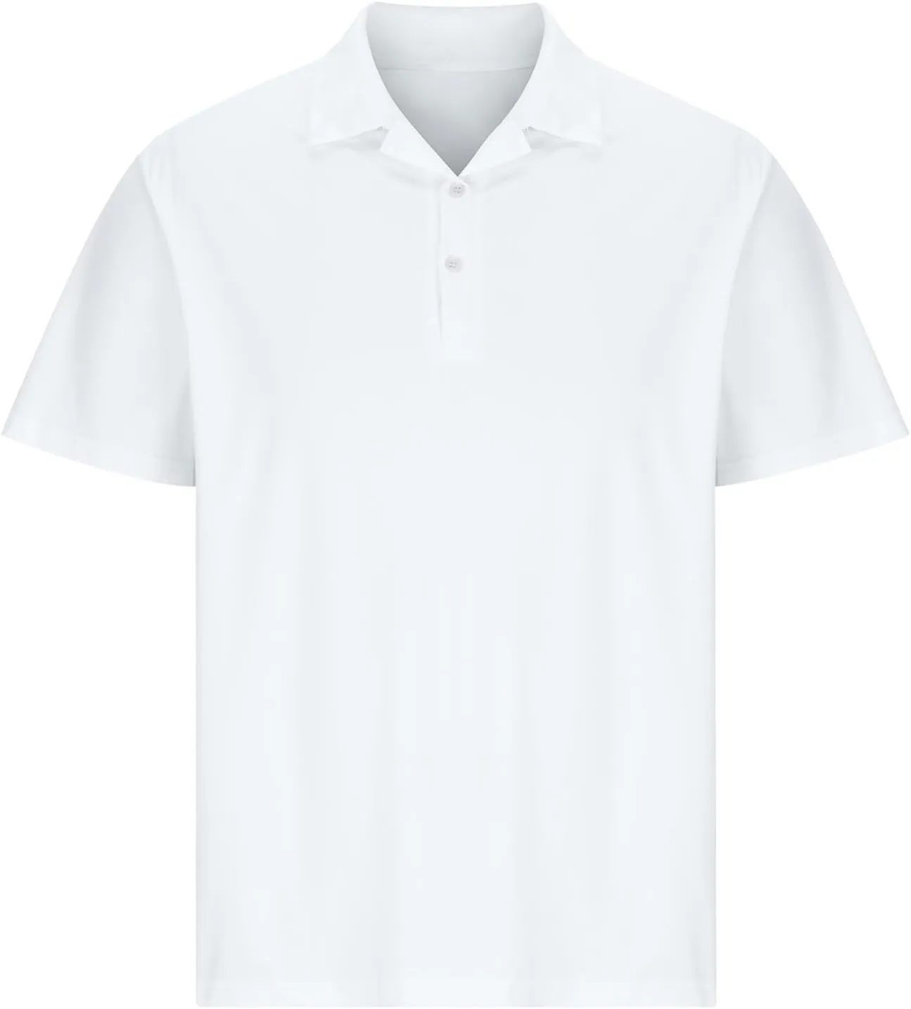 Men's White Golf Shirts, Short Sleeve, Moisture Wicking, Dry Fit, Polo Shirts, Casual Golf Shirts