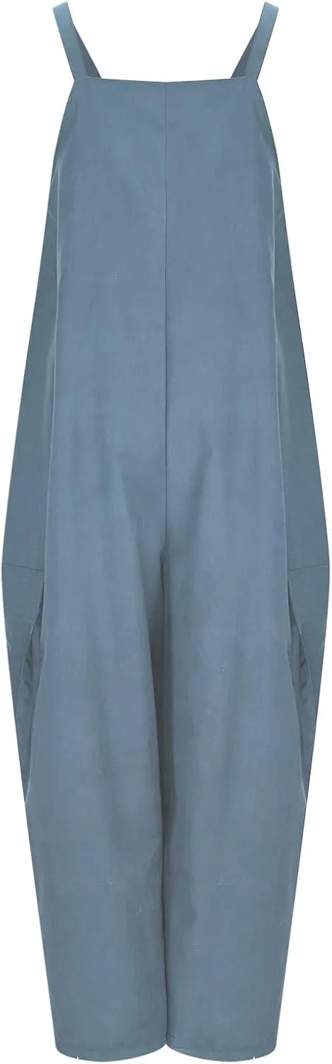 Overalls for Women Loose Fit Oversized Wide Leg Jumpsuits Baggy Casual Long Romper Pants with Pockets 2025