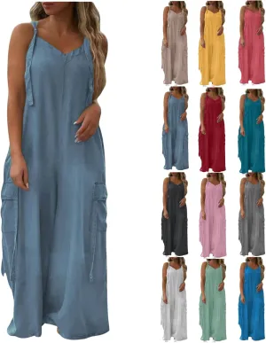 Overalls for Women Loose Fit Oversized Wide Leg Jumpsuits Baggy Casual Long Romper Pants with Pockets 2025