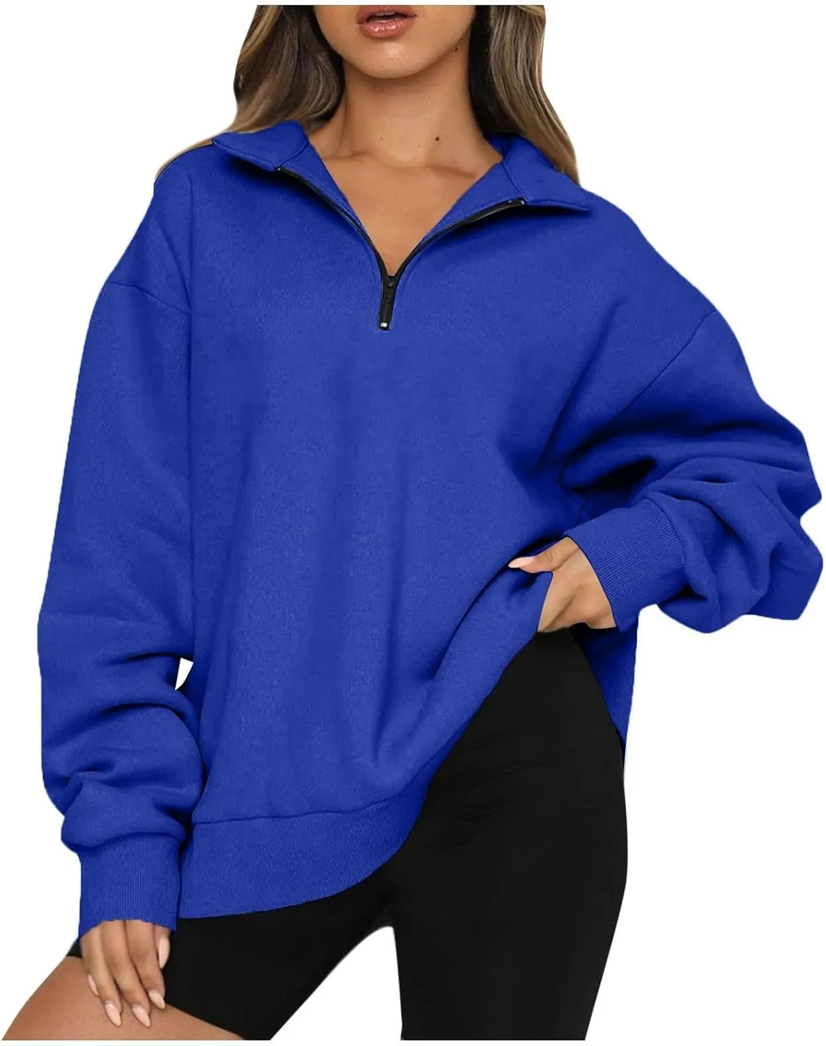 Oversized Sweatshirt for Women Quarter Zip Pullover Women Lightweight Long Sleeve Pullover Fall Y2K Trendy Clothes