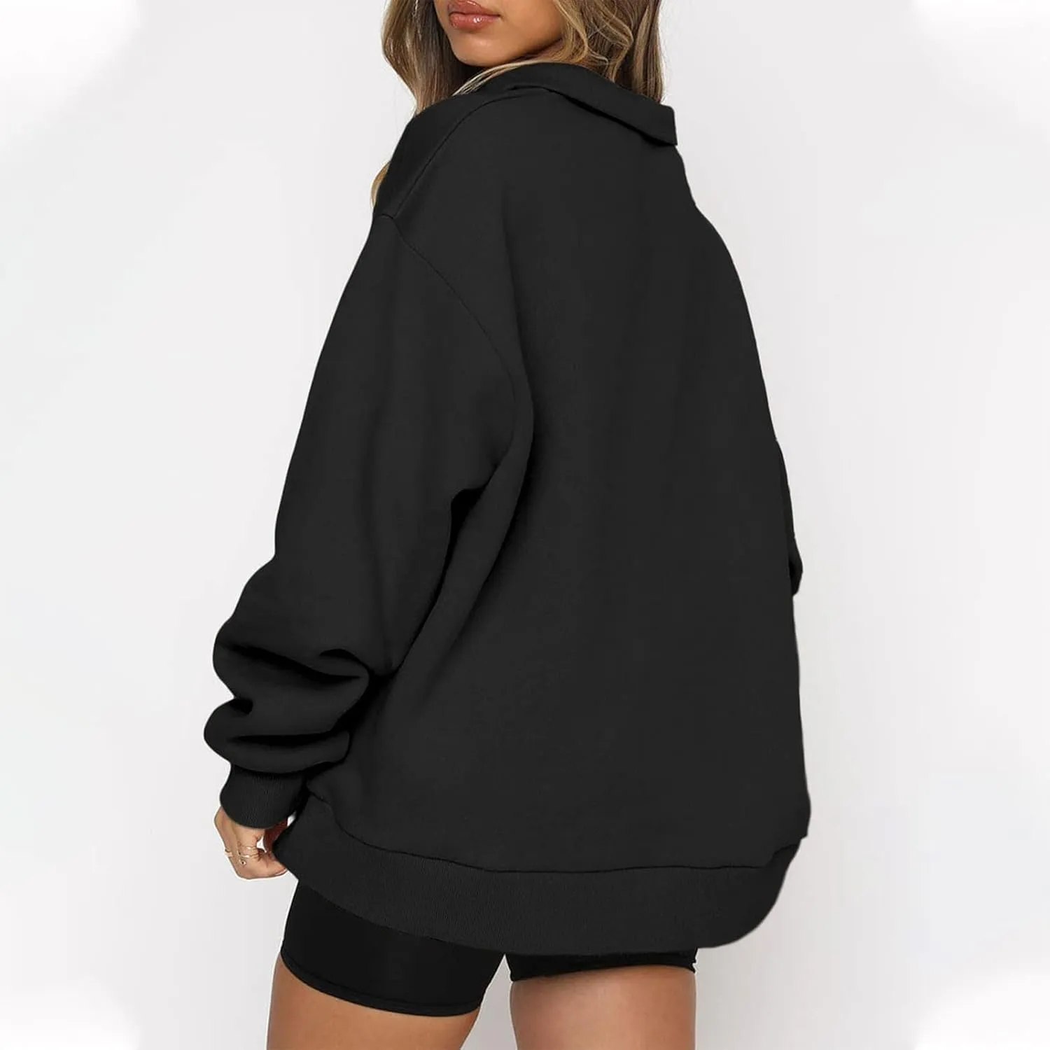 Oversized Sweatshirt for Women Quarter Zip Pullover Women Lightweight Long Sleeve Pullover Fall Y2K Trendy Clothes