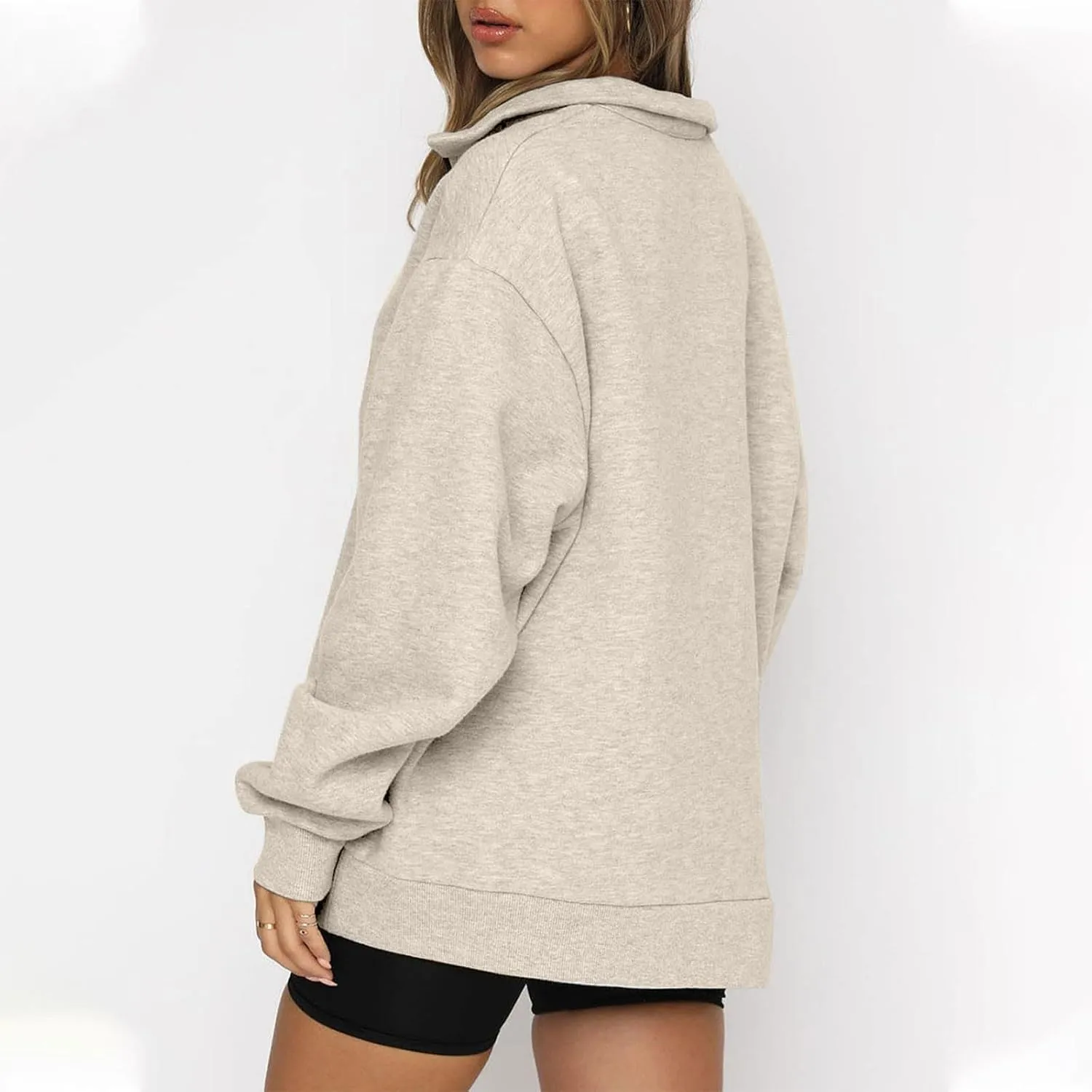 Oversized Sweatshirt for Women Quarter Zip Pullover Women Lightweight Long Sleeve Pullover Fall Y2K Trendy Clothes