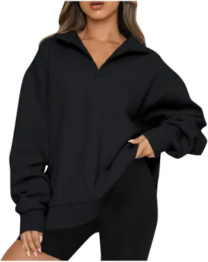 Oversized Sweatshirt for Women Quarter Zip Pullover Women Lightweight Long Sleeve Pullover Fall Y2K Trendy Clothes