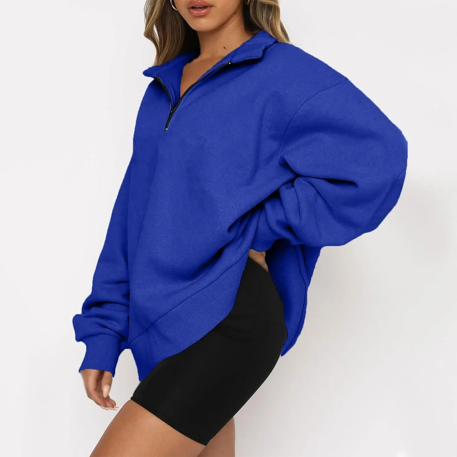 Oversized Sweatshirt for Women Quarter Zip Pullover Women Lightweight Long Sleeve Pullover Fall Y2K Trendy Clothes