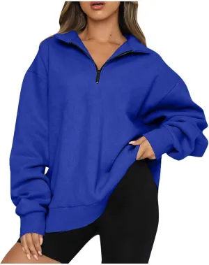 Oversized Sweatshirt for Women Quarter Zip Pullover Women Lightweight Long Sleeve Pullover Fall Y2K Trendy Clothes