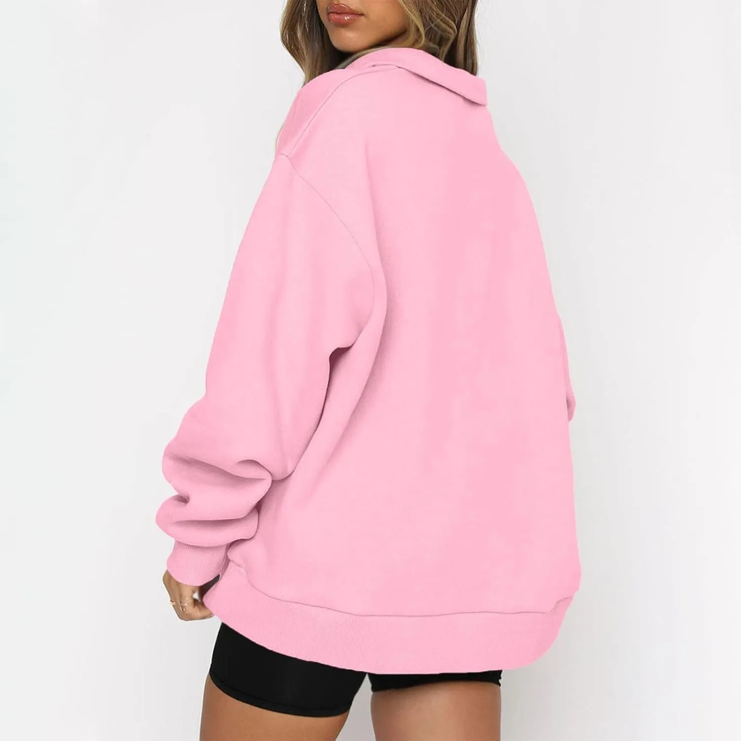 Oversized Sweatshirt for Women Quarter Zip Pullover Women Lightweight Long Sleeve Pullover Fall Y2K Trendy Clothes