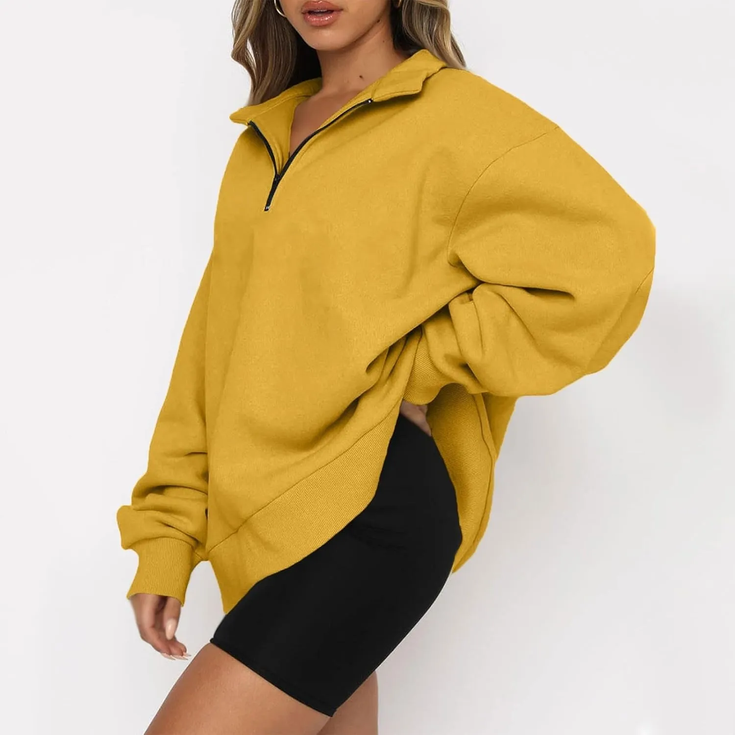 Oversized Sweatshirt for Women Quarter Zip Pullover Women Lightweight Long Sleeve Pullover Fall Y2K Trendy Clothes