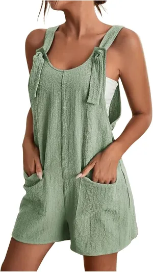 Petite Jumpsuits For Women Petite Length Casual Summer Rompers Overalls With Pockets Cute Jumpsuit Shorts