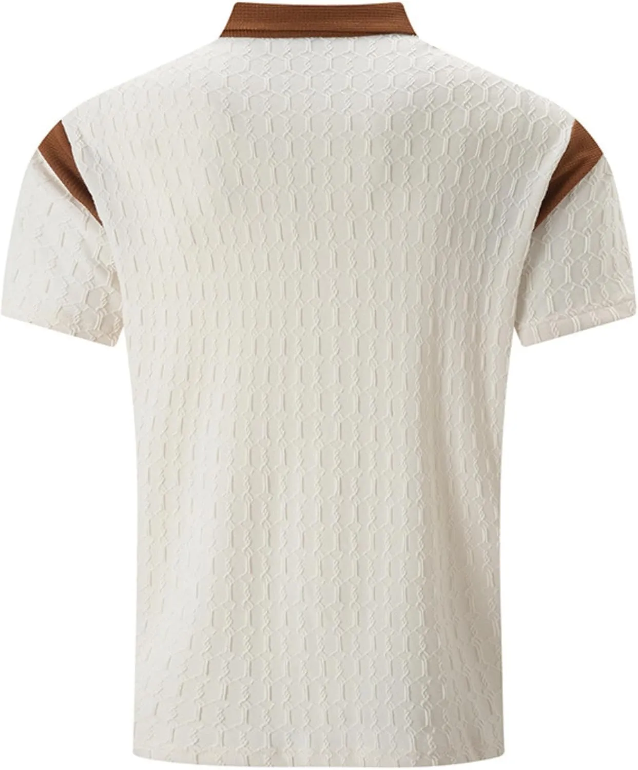 PORCLAY Men's Waffle Polo Shirts Short SleeveV Neck Casual Lapel Polos Tops 2025 Summer Slim Fit Golf Blouse for Men