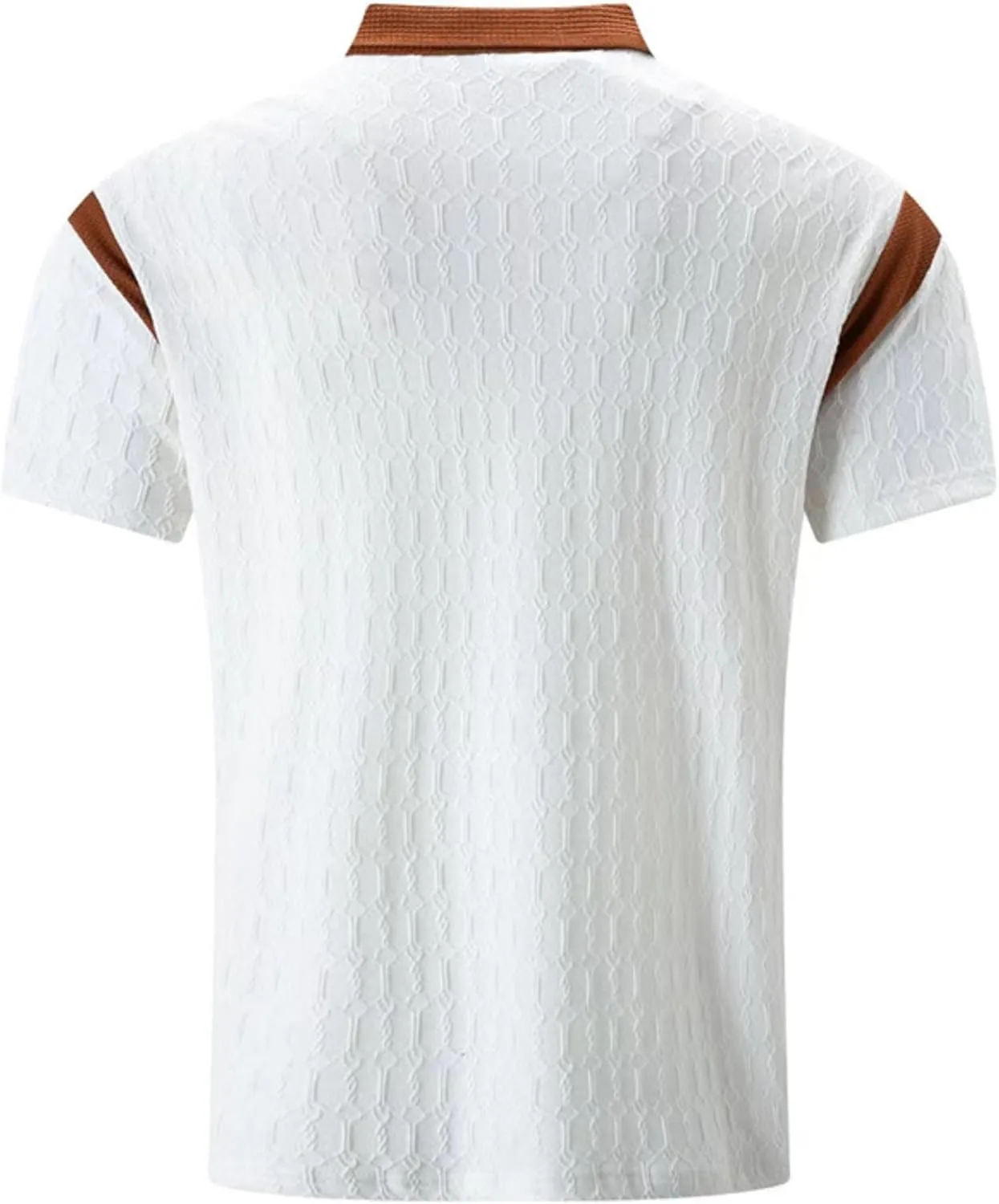 PORCLAY Men's Waffle Polo Shirts Short SleeveV Neck Casual Lapel Polos Tops 2025 Summer Slim Fit Golf Blouse for Men