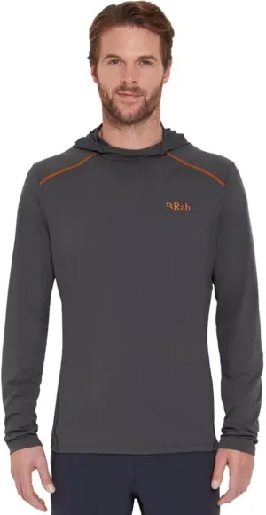 Rab Men's Force Hoody Lightweight Long-Sleeve Hooded Baselayer Shirt for Hiking, Climbing, & Trail Running
