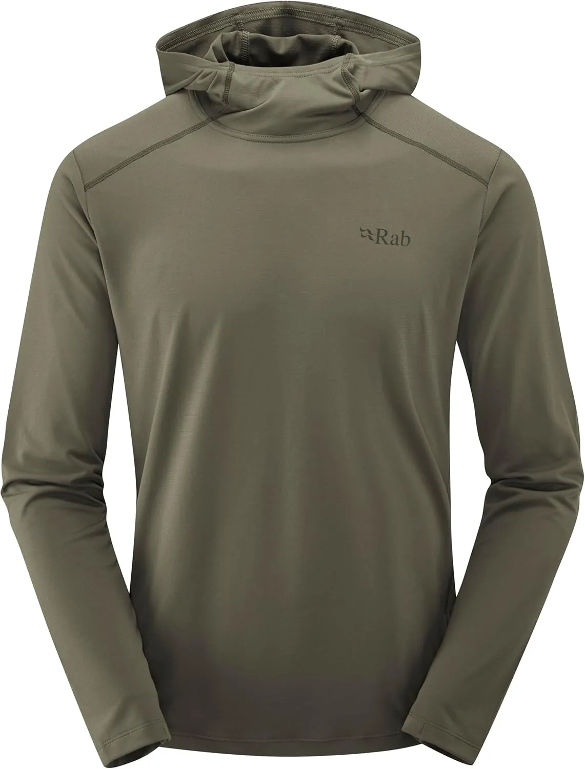 Rab Men's Force Hoody Lightweight Long-Sleeve Hooded Baselayer Shirt for Hiking, Climbing, & Trail Running