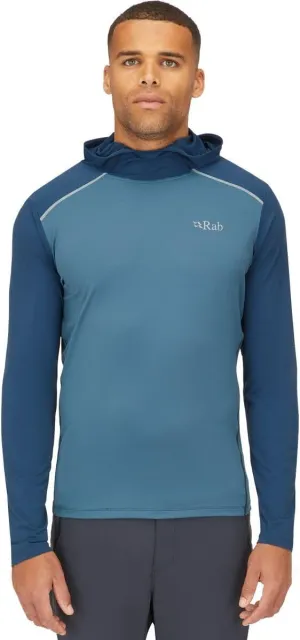 Rab Men's Force Hoody Lightweight Long-Sleeve Hooded Baselayer Shirt for Hiking, Climbing, & Trail Running