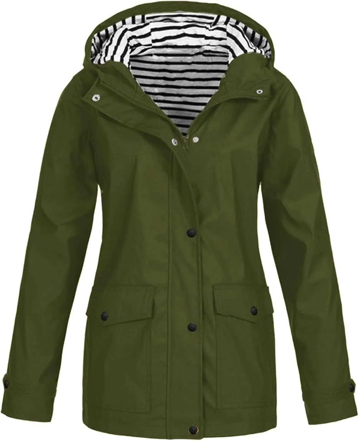 Rain Jacket for Women,Lightweight Long Hooded Raincoat With Pockets Waterproof Travel Hiking Windbreaker Trench Coats