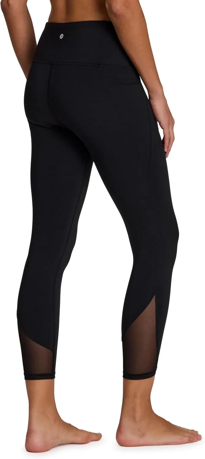 RBX Activewear Women's Yoga Leggings with Pockets, 7/8 Legging with Mesh Ankle Length Workout Pants Squat Proof Tights