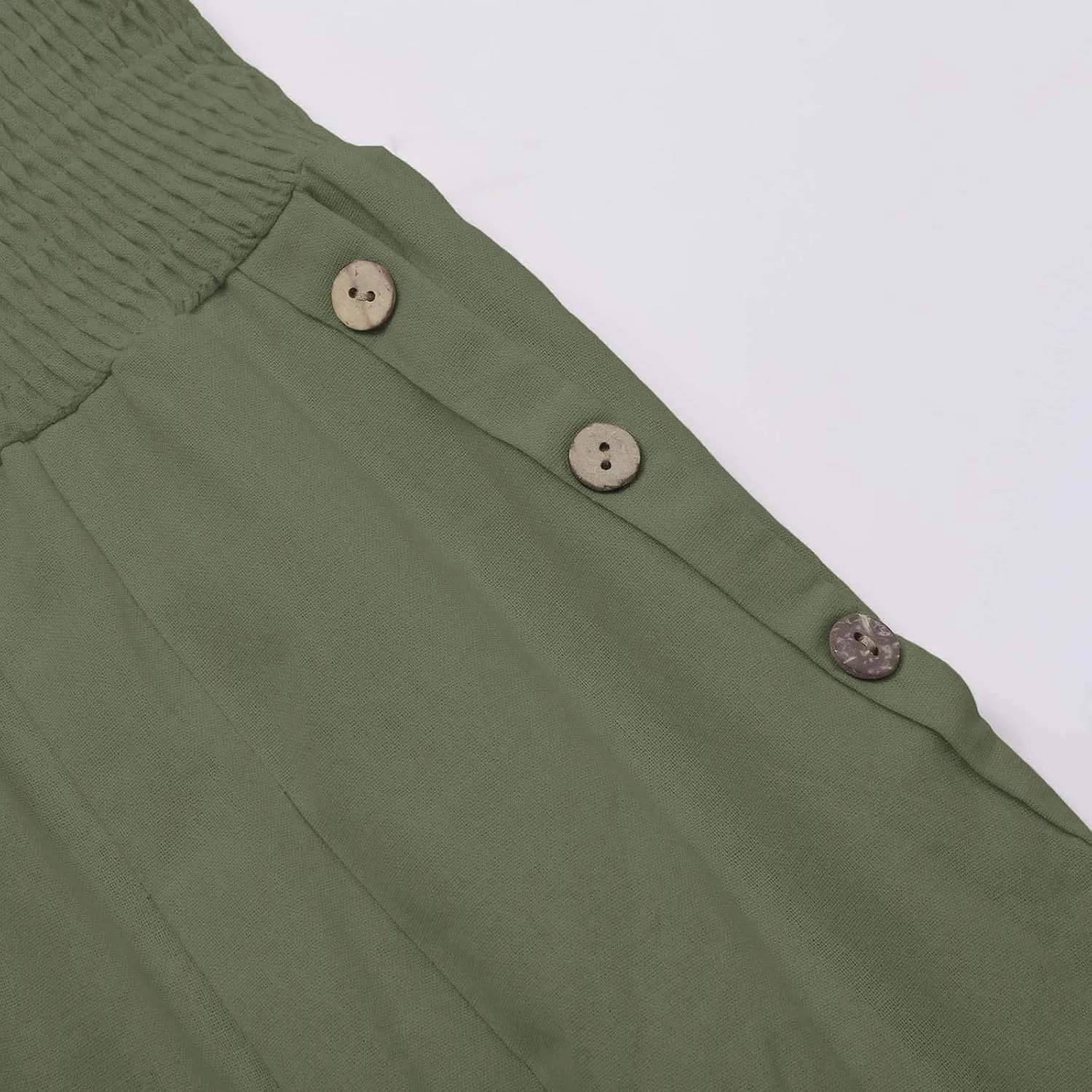 Striped Linen Pants Women Summer Casual Loose Drawstring Wide Leg Work Pants 2025 Beach Elastic Waist Palazzo Slacks