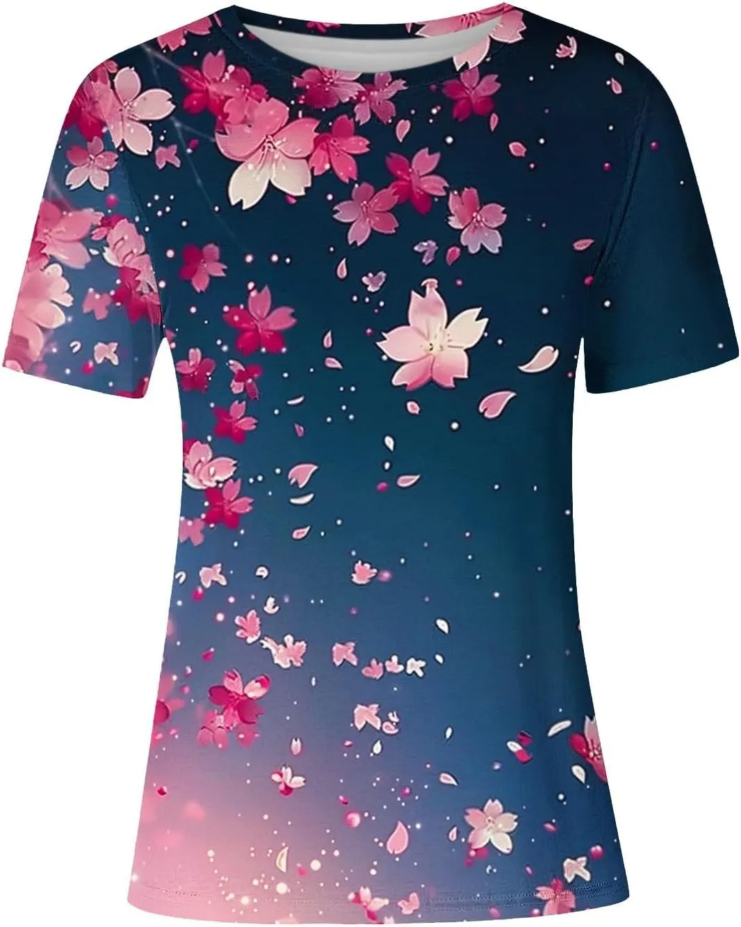 Summer Tops for Women 2025 Trendy Short Sleeve Boho Shirts Retro Floral Graphic Tees Plus Size Casual Crew Neck Tshirt