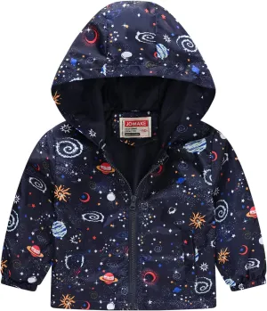 Toddler Boys Girls Casual Jackets Cartoon Zipper Hooded Jackets Long Sleeve Windbreaker Kids Jackets Coats