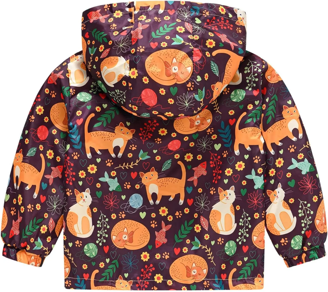 Toddler Boys Girls Casual Jackets Cartoon Zipper Hooded Jackets Long Sleeve Windbreaker Kids Jackets Coats