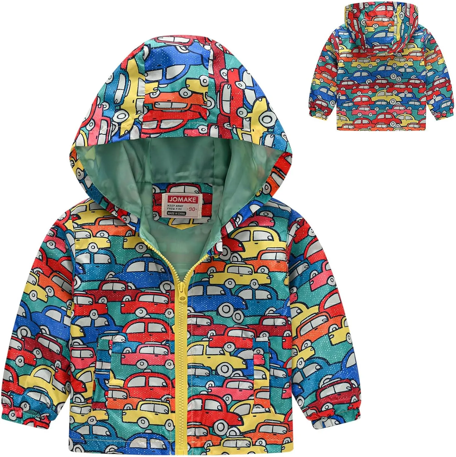 Toddler Boys Girls Casual Jackets Cartoon Zipper Hooded Jackets Long Sleeve Windbreaker Kids Jackets Coats