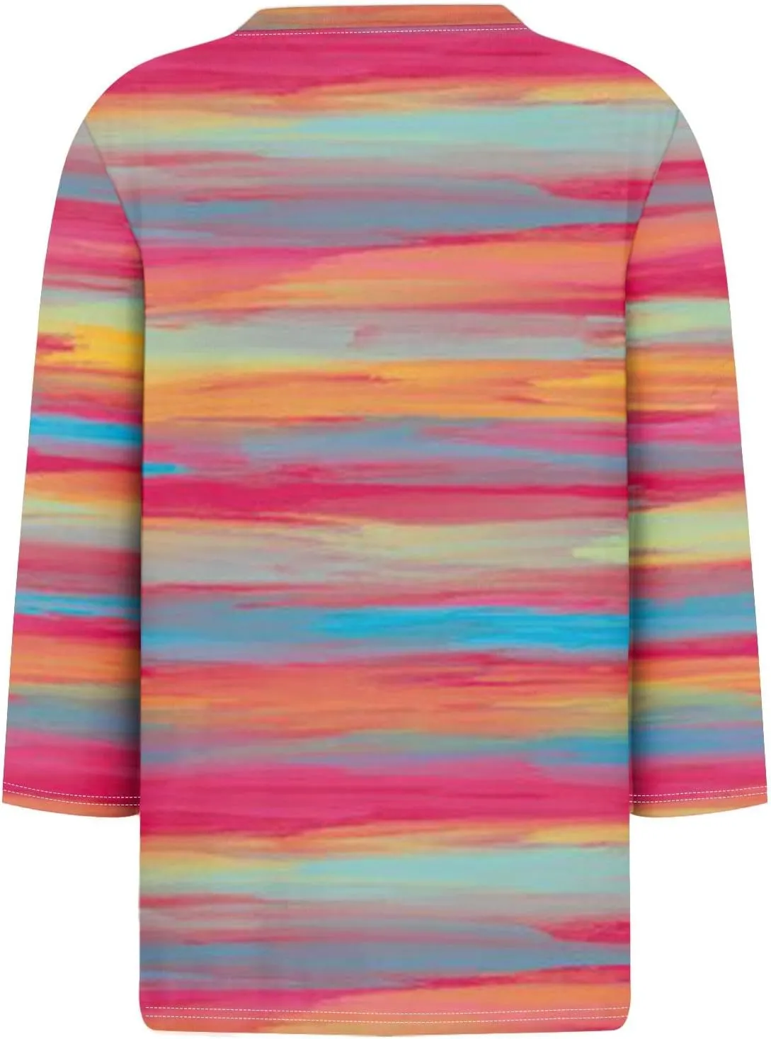 Tops for Women 3/4 Length Sleeve Crewneck Shirts 2024 Fall Casual Loose Fit Printed Blouse Cute Graphic Basic Tees