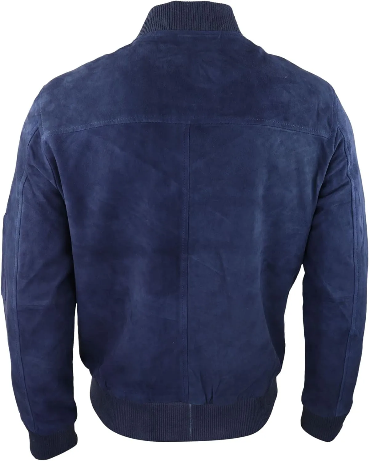 TruClothing Mens Genuine Suede Bomber Jacket Leather Casual Varsity VIntage Smart Casual