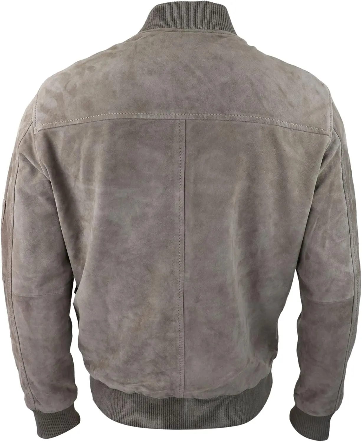 TruClothing Mens Genuine Suede Bomber Jacket Leather Casual Varsity VIntage Smart Casual
