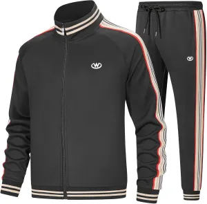 W JIANWANG Track Suits for Men Set Jogging Tracksuit Mens Sweatsuits Workout Running Sports Jogger Sweat Suits Outfits