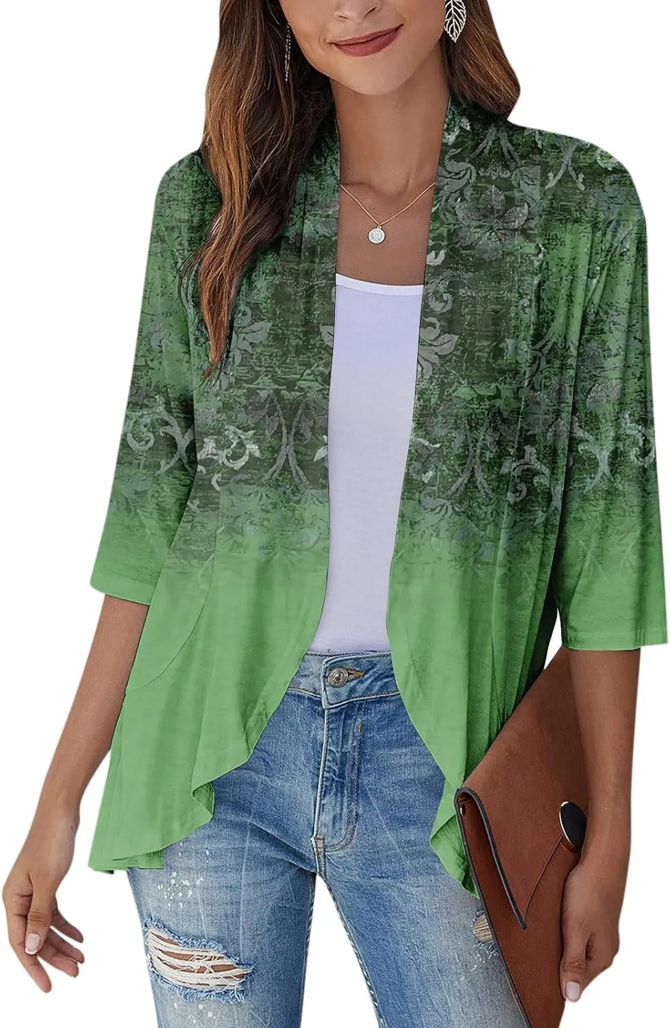 Western Aztec Cardigan for Women 3/4 Length Sleeve Lightweight Summer Cardigan Light Womens Jacket Women's Cardigans