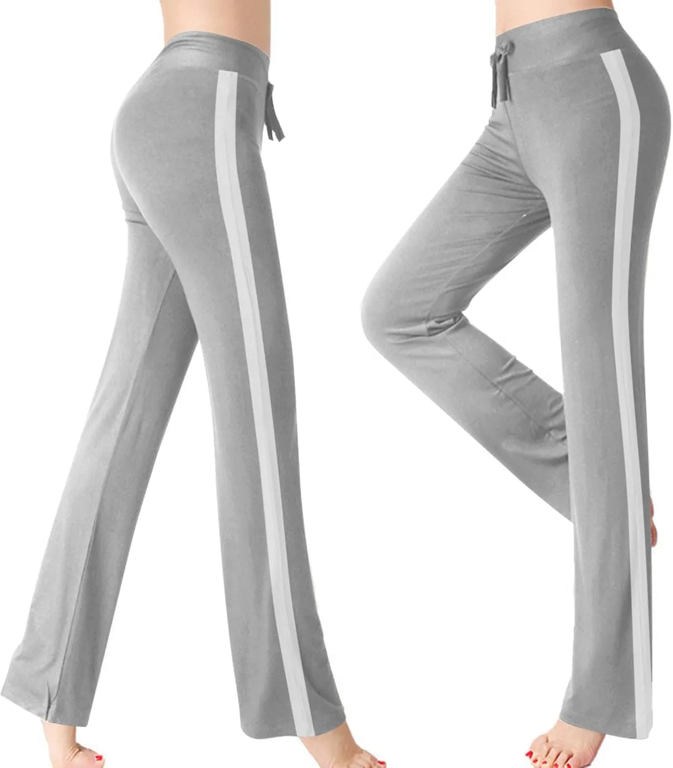 Wide Leg Yoga Pants for Women Drawstring High Waisted Pants Modal Slim Fit Yoga Pants Comfy Stretch Sweatpants