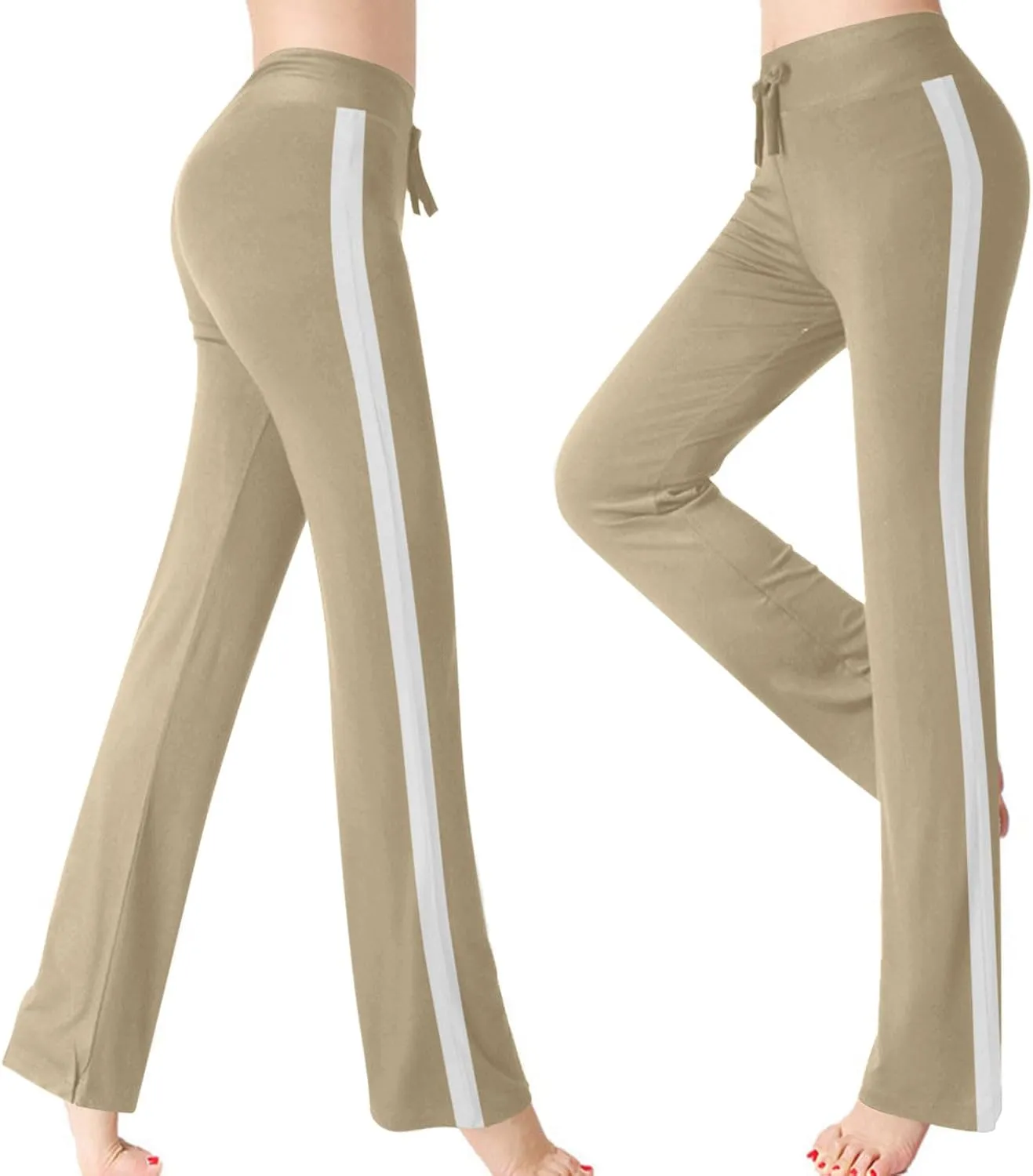 Wide Leg Yoga Pants for Women Drawstring High Waisted Pants Modal Slim Fit Yoga Pants Comfy Stretch Sweatpants