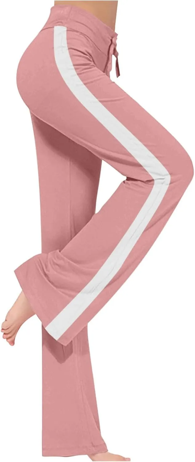 Wide Leg Yoga Pants for Women Drawstring High Waisted Pants Modal Slim Fit Yoga Pants Comfy Stretch Sweatpants