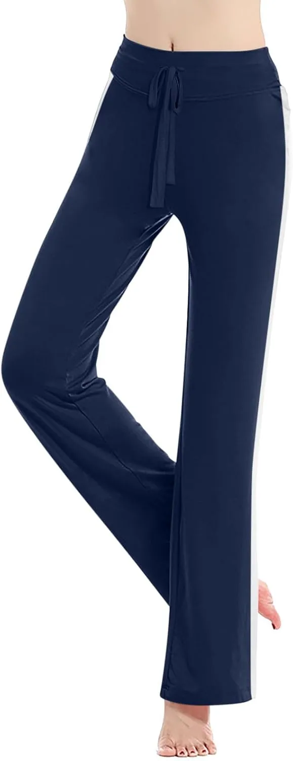 Wide Leg Yoga Pants for Women Drawstring High Waisted Pants Modal Slim Fit Yoga Pants Comfy Stretch Sweatpants