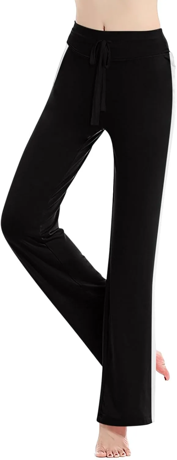 Wide Leg Yoga Pants for Women Drawstring High Waisted Pants Modal Slim Fit Yoga Pants Comfy Stretch Sweatpants