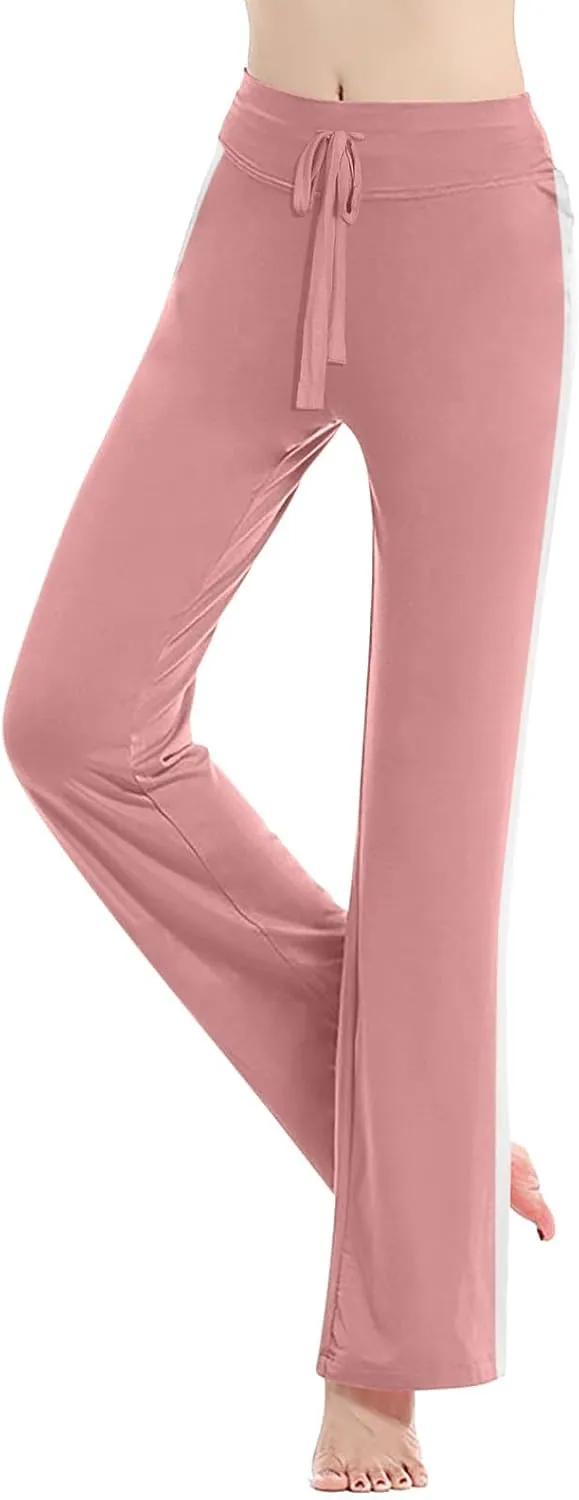 Wide Leg Yoga Pants for Women Drawstring High Waisted Pants Modal Slim Fit Yoga Pants Comfy Stretch Sweatpants