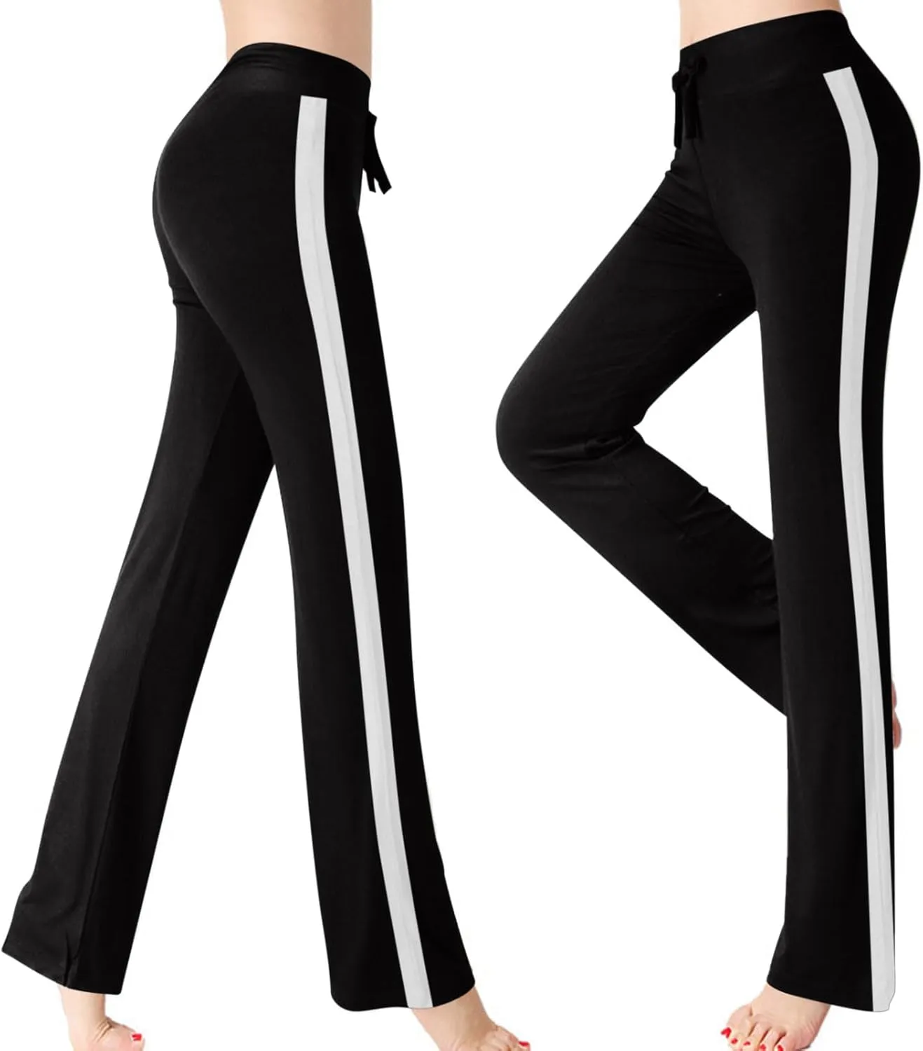 Wide Leg Yoga Pants for Women Drawstring High Waisted Pants Modal Slim Fit Yoga Pants Comfy Stretch Sweatpants