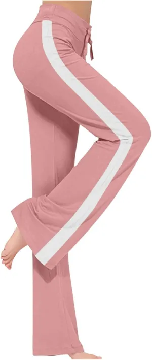 Wide Leg Yoga Pants for Women Drawstring High Waisted Pants Modal Slim Fit Yoga Pants Comfy Stretch Sweatpants