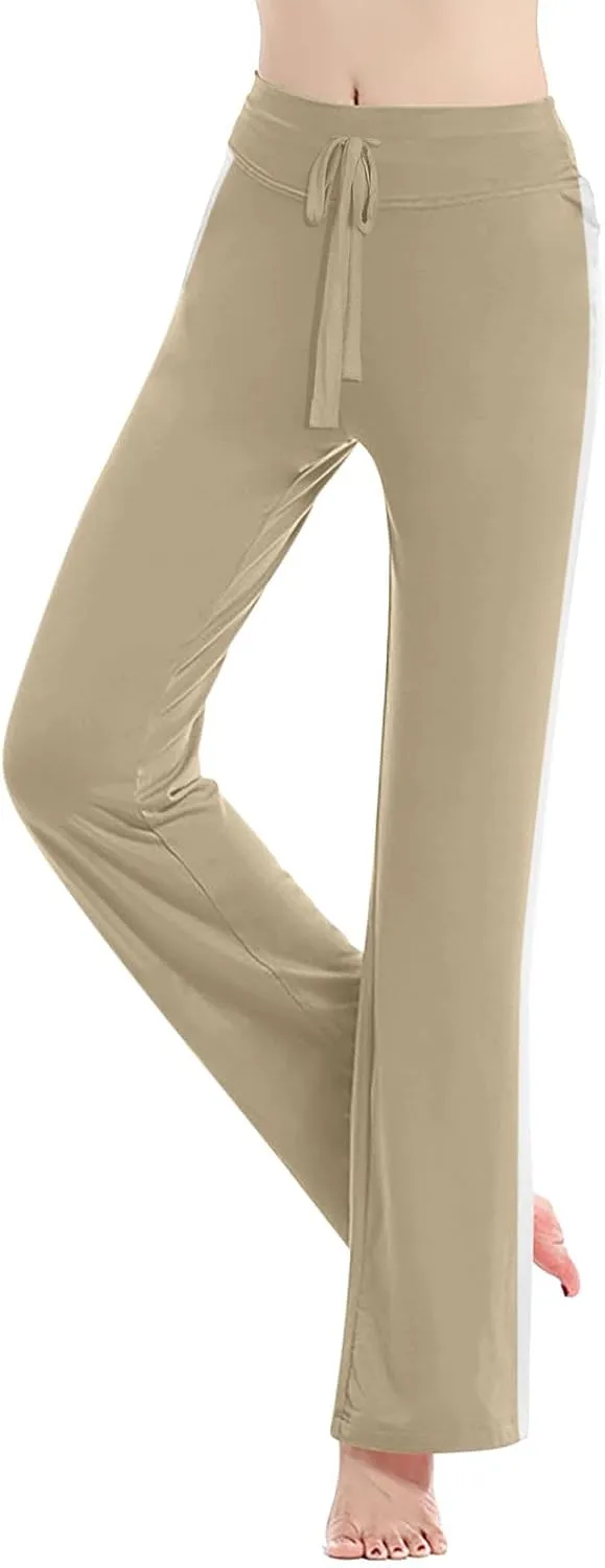 Wide Leg Yoga Pants for Women Drawstring High Waisted Pants Modal Slim Fit Yoga Pants Comfy Stretch Sweatpants