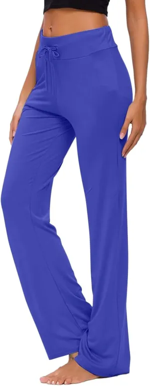 Wide Leg Yoga Pants for Women High Waisted Drawstring Comfy Stretch Yoga Pants Casual Palazzo Loose Lounge Trousers
