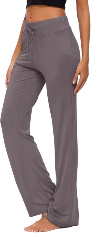 Wide Leg Yoga Pants for Women High Waisted Drawstring Comfy Stretch Yoga Pants Casual Palazzo Loose Lounge Trousers