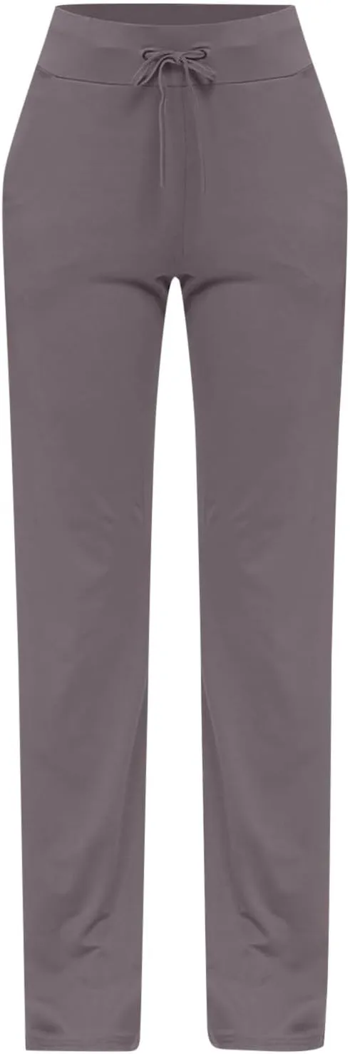 Wide Leg Yoga Pants for Women High Waisted Drawstring Comfy Stretch Yoga Pants Casual Palazzo Loose Lounge Trousers