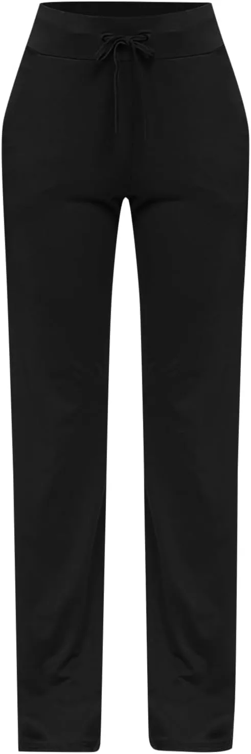 Wide Leg Yoga Pants for Women High Waisted Drawstring Comfy Stretch Yoga Pants Casual Palazzo Loose Lounge Trousers