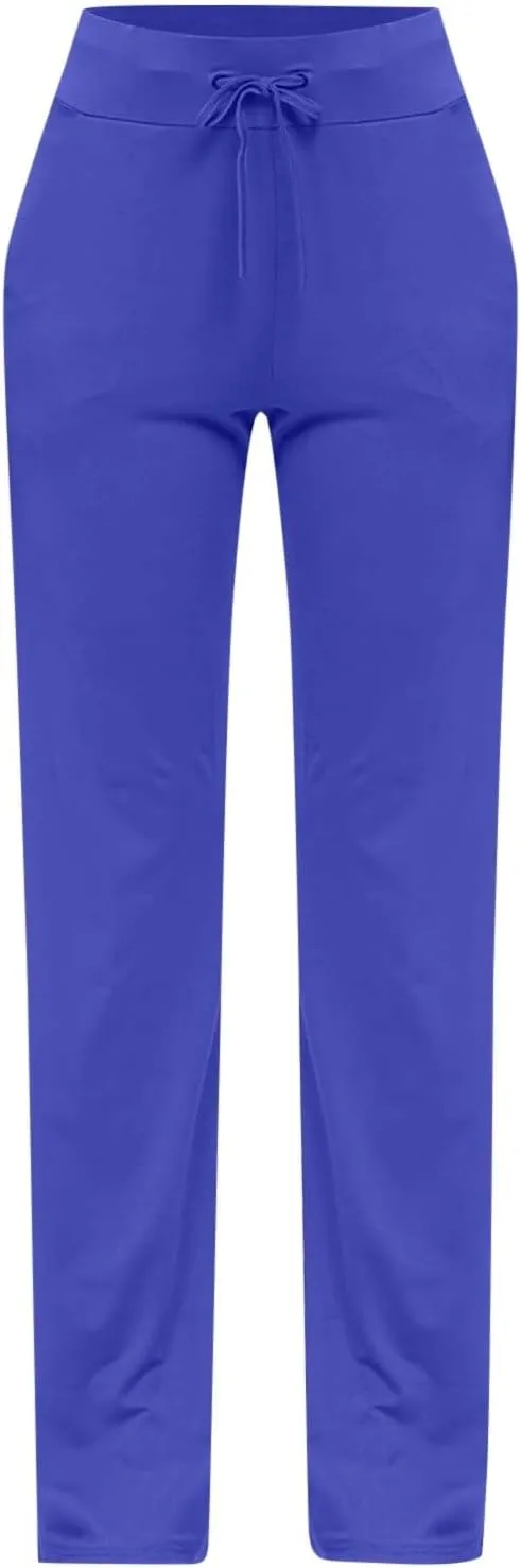 Wide Leg Yoga Pants for Women High Waisted Drawstring Comfy Stretch Yoga Pants Casual Palazzo Loose Lounge Trousers
