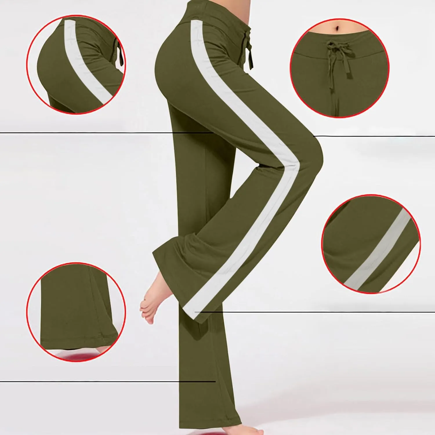Wide Leg Yoga Pants for Women High Waisted Drawstring Sweatpants Comfy Stretch Lounge Pants Athletic Work Yoga Pants