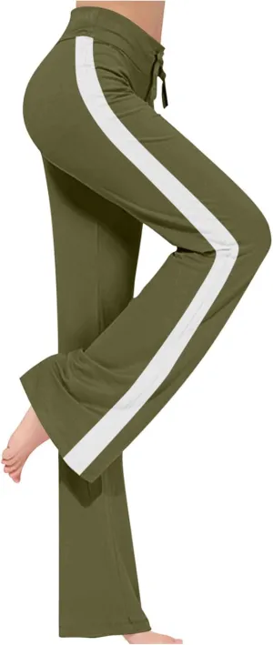 Wide Leg Yoga Pants for Women High Waisted Drawstring Sweatpants Comfy Stretch Lounge Pants Athletic Work Yoga Pants